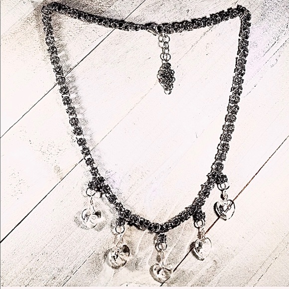 Artisan Crystal Hearts Necklace and Earring Set - Picture 4 of 4